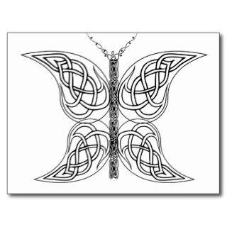 Celtic Butterfly Black and White Postcards