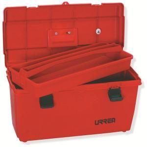 URREA 23 in. Plastic Red Tool Box with Metal Clasps 9902