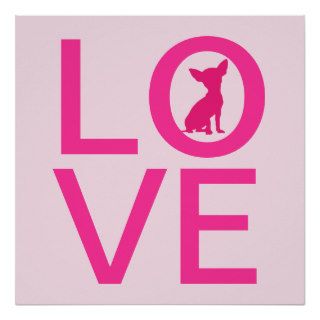 Chihuahua love pink dog cute poster, gift idea
