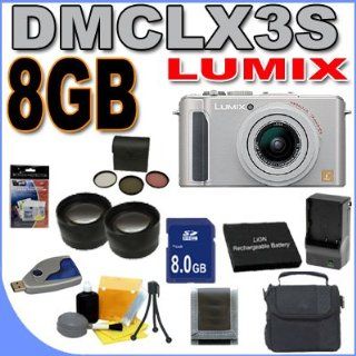 Panasonic DMC LX3S 10.1MP Digital Camera (Silver) BigVALUEInc Accessory Saver 8GB Battery/Charger/Filters/Lens Bundle  Point And Shoot Digital Cameras  Camera & Photo