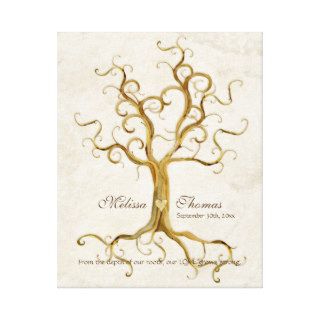 Swirl Tree Roots Antiqued Fall Wedding Gift Art Gallery Wrapped Canvas