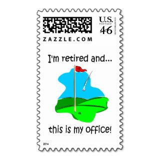 Retirement humor for golfers postage stamps