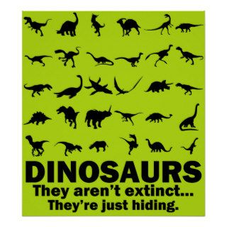 Dinosaurs aren't extinctThey're just hiding Poster