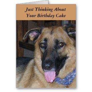 Birthday Cake Pavlov Dog Humor Greeting Card