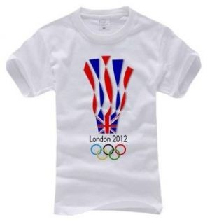 London 2012 Olympics Games T shirt, the 5 Olympic Rings London Men's Short Sleeve T shirt (M) Clothing