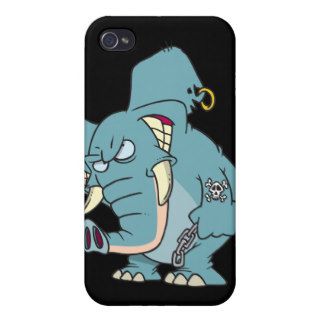 mean badass elephant cartoon covers for iPhone 4