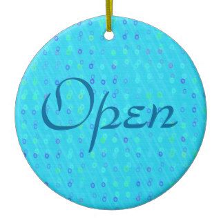 Pretty Open and Closed Sign Christmas Ornament