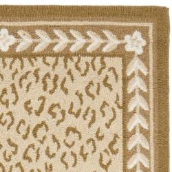 Hand hooked Chelsea Leopard Ivory Wool Rug (2'6 x 8') Safavieh Runner Rugs