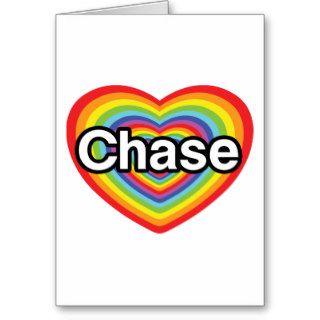 I love Chase rainbow heart Greeting Cards