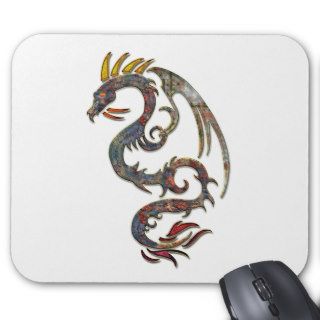 Grunge Metallic Dragon Tattoo Mousepad