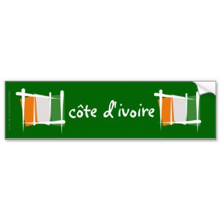 Cote d'Ivoire Ivory Coast Brush Flag Bumper Sticker