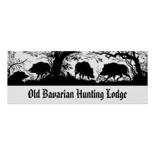 Bavarian Hunting Lodge   Wild Boar, Wildschwein Poster
