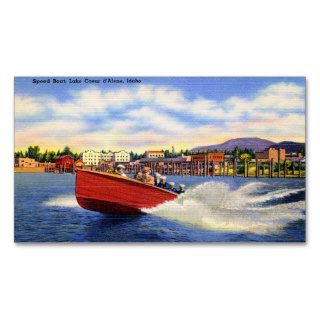 Wooden Speed Boat on Lake Coeur d'Alene, Idaho Business Card