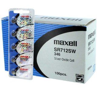 100 pc Maxell SR712SW V346 346 SR712 Silver Oxide Watch Battery Electronics