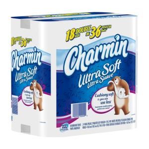 Charmin Ultra Soft Bathroom Tissue (18 Double Rolls  30 Regular Rolls) 003700006445