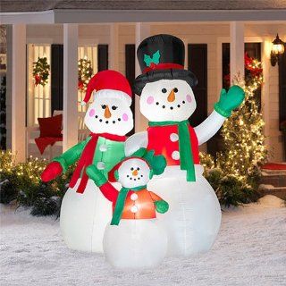 GEMMY AIRBLOWN INFLATABLE SNOW FAMILY SCENE CHRISTMAS DECOR PROP Holiday Effects SS85916G Toys & Games