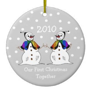 Our First Christmas Together 2010 (GLBT Snowwomen) Ornament
