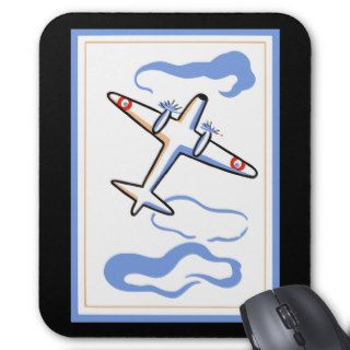 Vintage Airplane Print Mousepad
