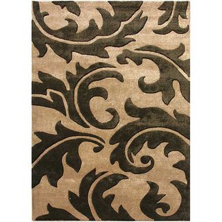 Hand Tufted Sand Abstract Wool and Art Silk Area Rug (8' x 11') JRCPL 7x9   10x14 Rugs