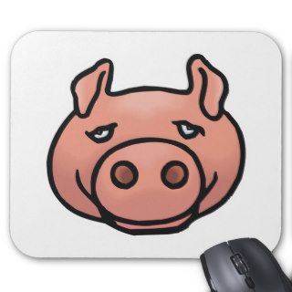 goofy pig face mouse mats