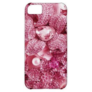 Red Flower Bouquet Bling Bling Diamonds Cover For iPhone 5C