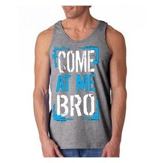 Come at Me Bro Men's Tank Top (X Large, Grey) at  Mens Clothing store
