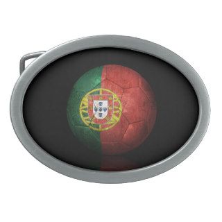 Worn Portuguese Flag Football Soccer Ball Belt Buckle