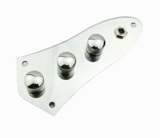 IKN Jazz Bass Wired Control Plate Set Chrome Plated Loaded Plate Musical Instruments