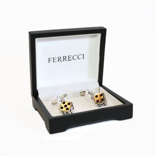 Ferrecci Silvertone Dice Design Cuff Links Ferrecci Cuff Links