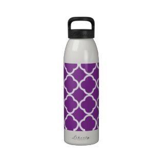 Quatrefoil Bright Purple Reusable Water Bottle