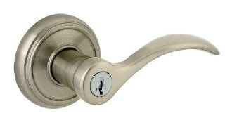 Baldwin 354TBLRDB15S Tobin Style Keyed Entry Leverset with Round Rosette from the Prestige Collection, Satin Nickel   Door Levers  