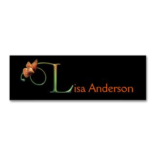 Butterfly on Initial L Monogram L Letter L Business Card Template