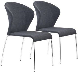 Zuo Oulu Chair, Graphite Fabric, Set of 2   Dining Chairs