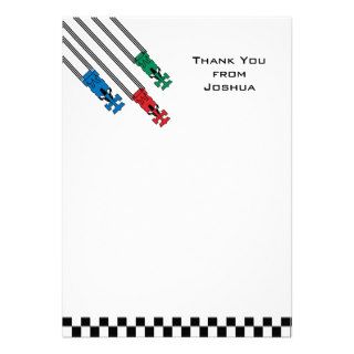 Race Cars Birthday Thank You Card Custom Invitations