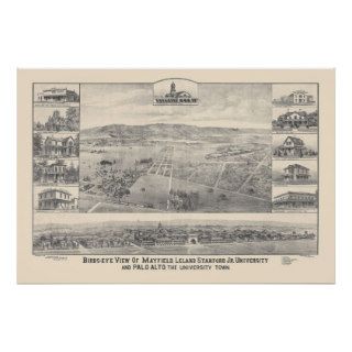 Palo Alto, CA. Panoramic Map 1888 (1658A) Print