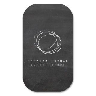 Designer Scribble Logo on Black Chalkboard Business Cards