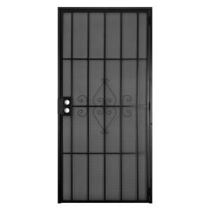 Unique Home Designs Su Casa 30 in. x 80 in. Black Security Door 5SH202BLACK30