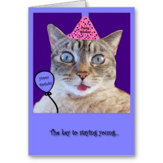 Never Act Your Age   Funny Cat Birthday Card
