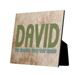 { David } Name Meaning Plaque