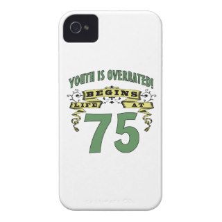 Life Begins At 75th Birthday Case Mate iPhone 4 Case
