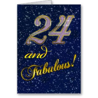 24th Birthday party Invitation Greeting Cards