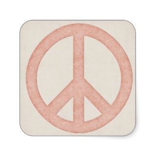 Pink Unique Peace Symbol D2 Square Sticker