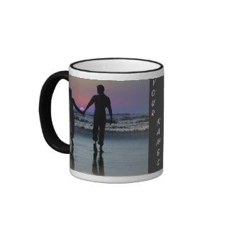 Couple Holding Hands Walking into Beach Sunset Coffee Mug