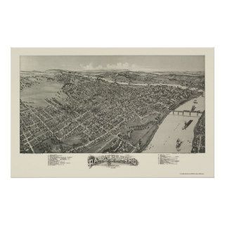 Parkersburg, WV Panoramic Map   1899 Print