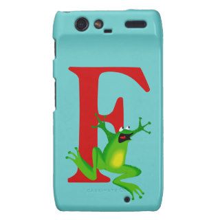 Monogram initial letter F cute frog cartoon custom Motorola Droid RAZR Case