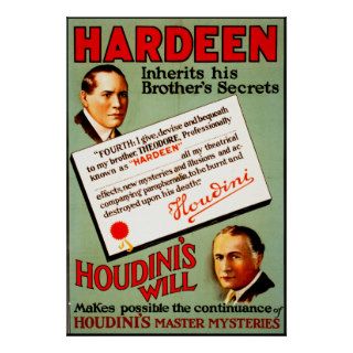 Vintage Hardeen The Magician ~ Houdini's Brother Poster