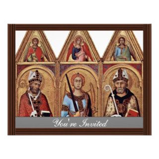 Three With Holy Angels In Each Gable, Left Custom Invitation