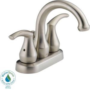 Delta Andover 4 in. Centerset 2 Handle Bathroom Faucet in Stainless 25715LF SS