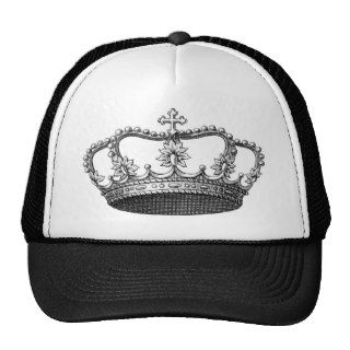 Vintage Crown Black and White Mesh Hat