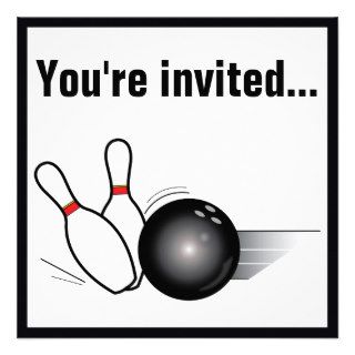 Bowling Ball and Pins After Game Party Invite